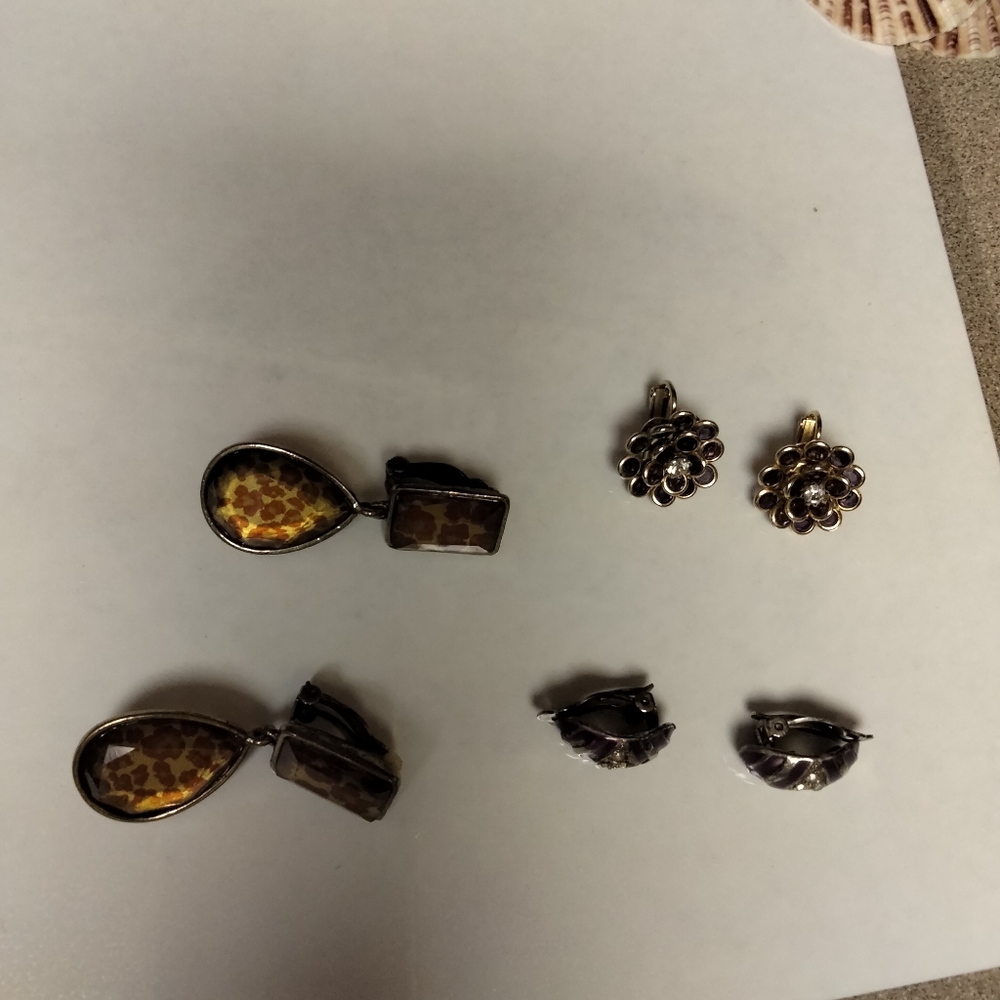 Vintage clip on earrings